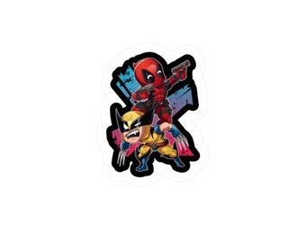 Deadpool & Wolverine Cartoon Vinyl Decal