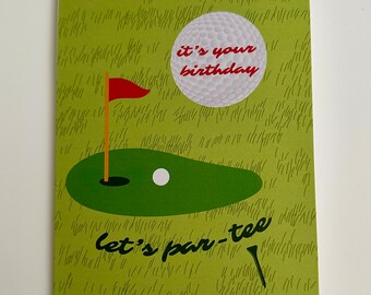 Détaché | Carte d'anniversaire de golf