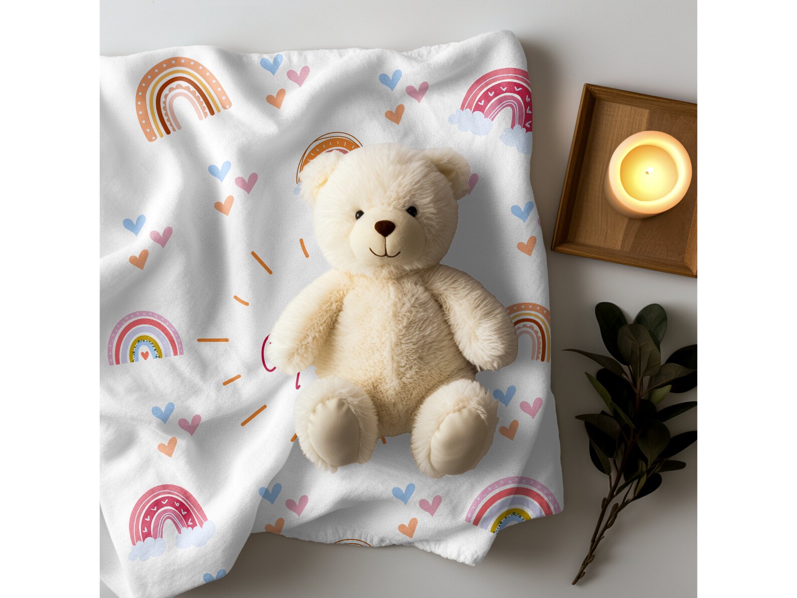 Personalized Boho Rainbow Baby Blanket With Name - Custom Flannel Blanket For Newborn Gift, Baby Shower - View #10