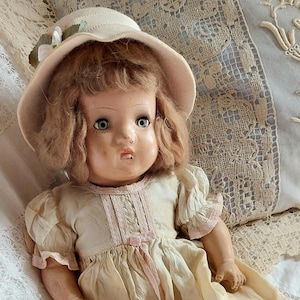 Antique Vintage Horsman Composition Doll, 1930s Doll with Original Clothes