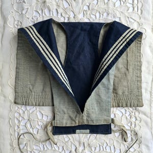 Antique 1900s Child&#39;s Sailor Collar from Rowe, Antique Naval Marine Child&#39;s Collar, Collar for Antique Doll or Teddy Bear