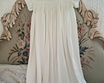 Vintage Silk and Lace Baby Christening Gown, Vintage Baptism Gown Dress, Dress for Antique Doll, Heirloom Baby Clothes