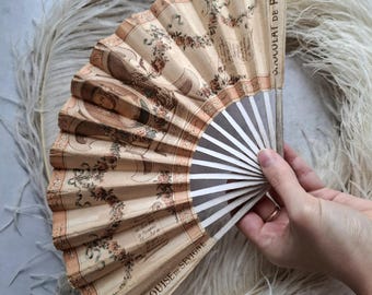 Antique Vintage Advertising Folding Fan, Collectable La Marquise de Sévigné Paris Chocolate Advertising Hand Fan, Boudoir Style, Brocante