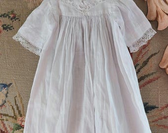 Rare Antique Doll's Lace Christening Gown, Handsewn Baby Dress for Antique Baby Doll, Antique Doll Clothes