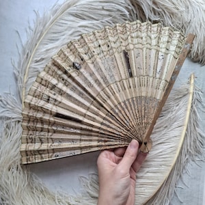 Antique Vintage Advertising Folding Fan, Collectable Brissel Hand Fan, Boudoir Style, Shabby Chic Decor, Museum Quality