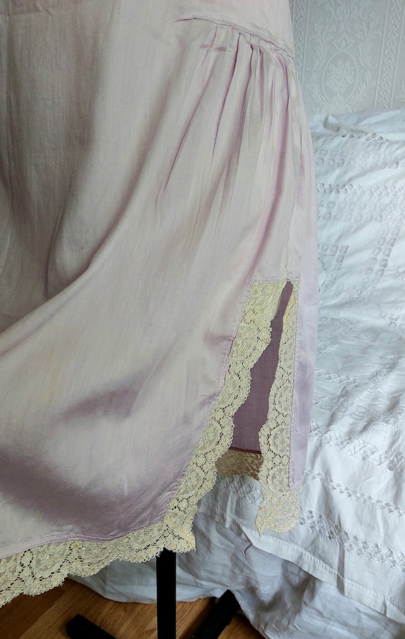 Vintage 1920s 1930s Lilac Cotton Slip Dress, Flap… - image 7