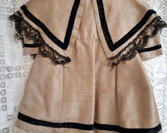 Antique 1800s Child's Dress, 19th Century Handsewn Girl's Dress, Victorian Children's Fashion, Dress for Large Antique Doll