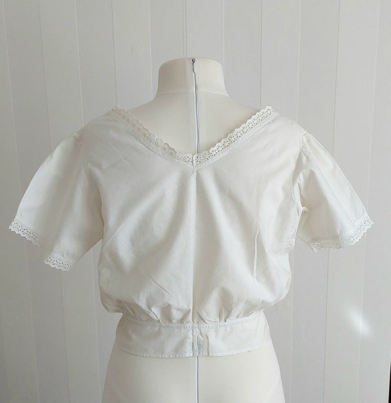 Antique Edwardian Chemise Top Corset Cover, White… - image 5