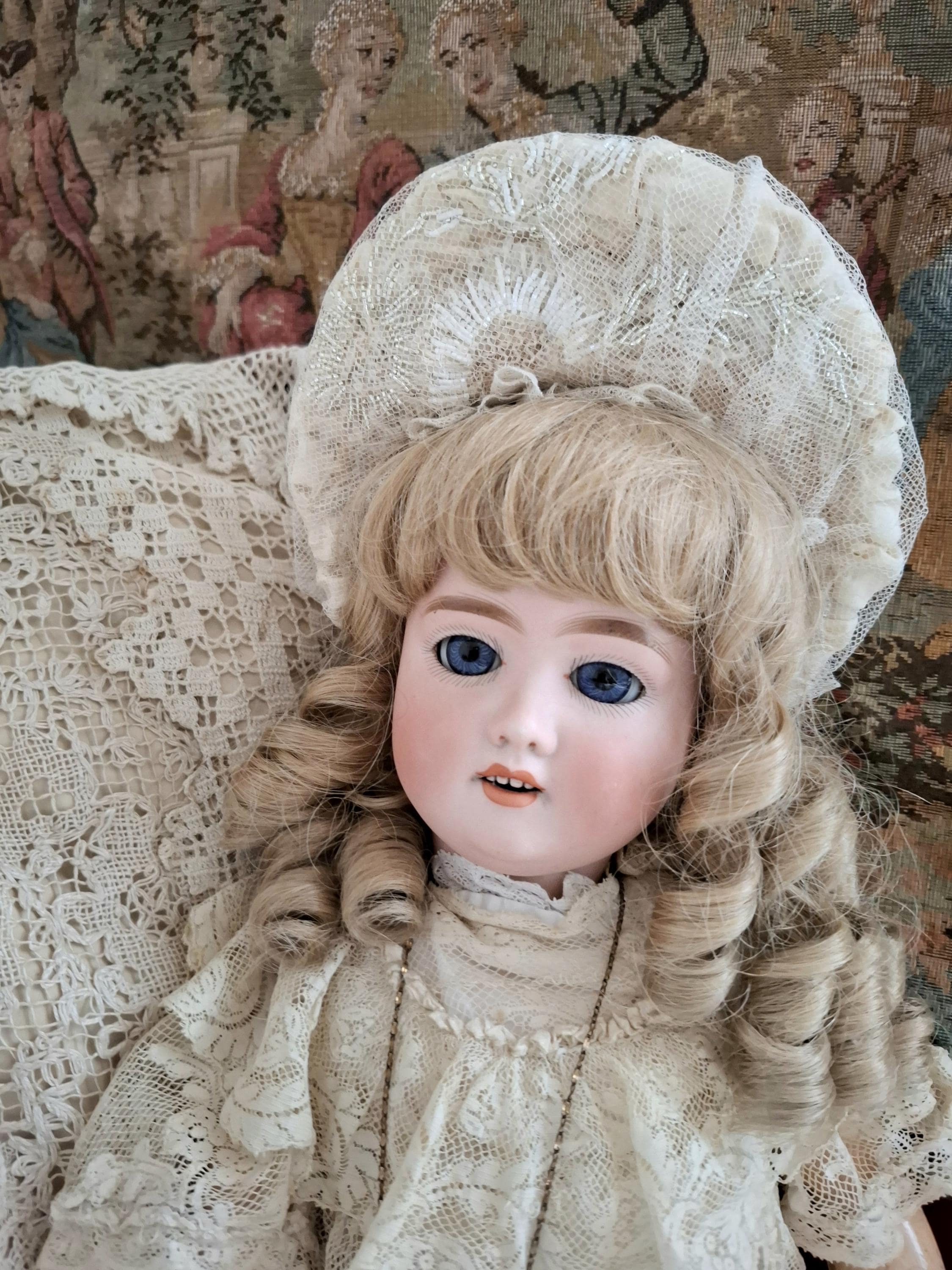 Antique doll bonnet - Etsy 日本 ちょっと小さ目アンティークドール用ボネ