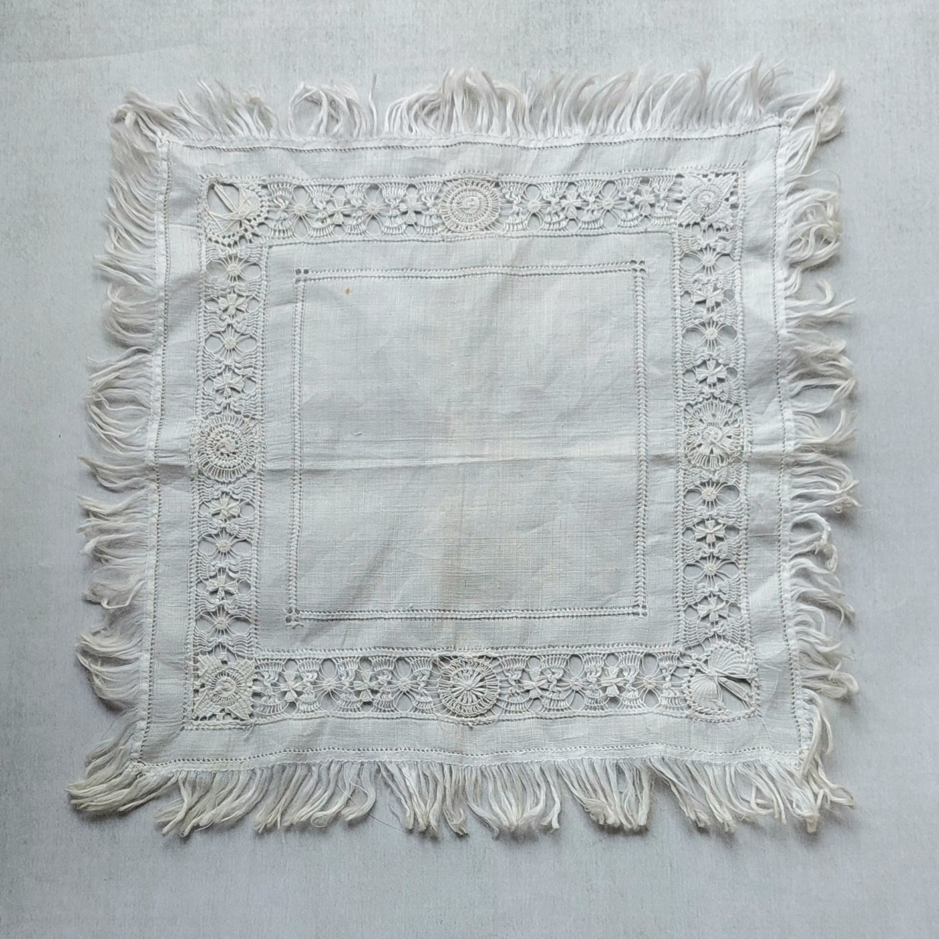 Antique Embroidered Handkerchief, Drawn Thread Hankie, Vintage Lace ...
