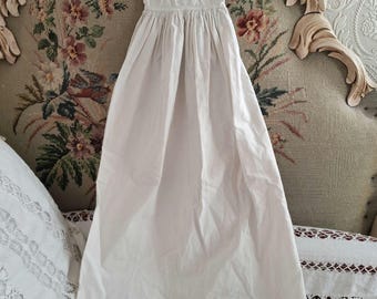 Rare Doll's Antique Christening Gown Underdress, Hand Sewn Petticoat Dress for Antique Baby Doll, Antique Doll Clothes