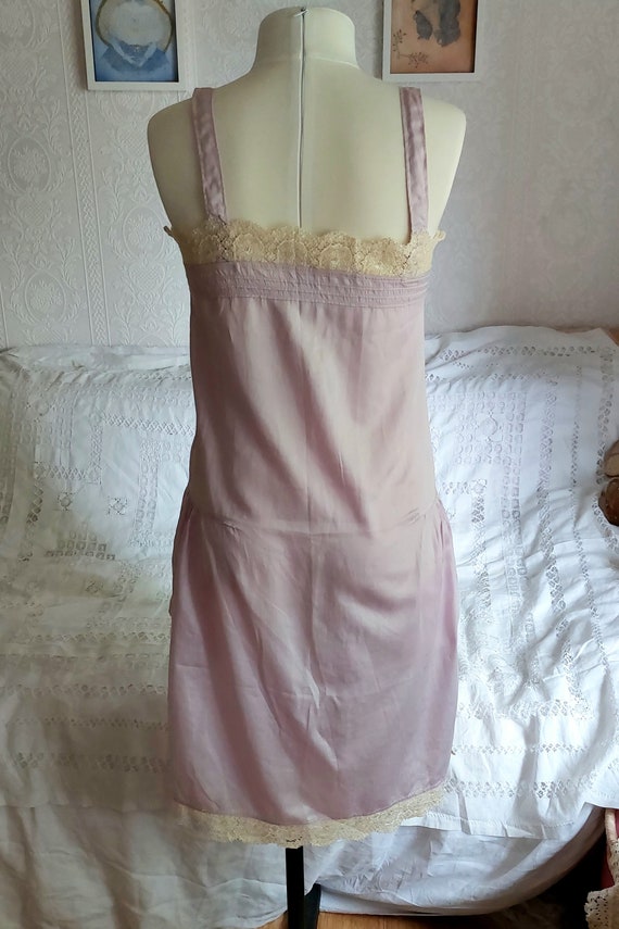 Vintage 1920s 1930s Lilac Cotton Slip Dress, Flap… - image 2
