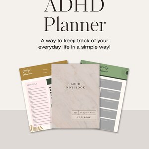 ADHS Planer, Tagesplaner für Neurologisch abweichende Erwachsene, Brain Dump Template, Stimmungs Tracker, Reinigung