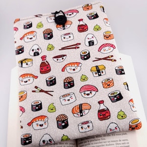 Etui na książkę, tablet lub czytnik e-booków/uroczy futerał ochronny z polaru sushi/ochraniacz/rękodzieło wykonane ręcznie/rękodzieło wykonane ręcznie