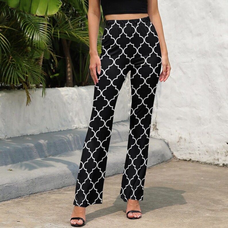 Women's High Waisted Bell Bottoms Flared Pants All-Over Printing image 4