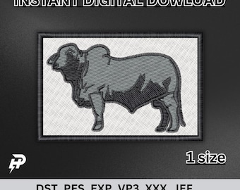Brahman Bull Patch Embroidery File