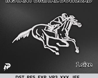 Jockey Racing Horse Embroidery File