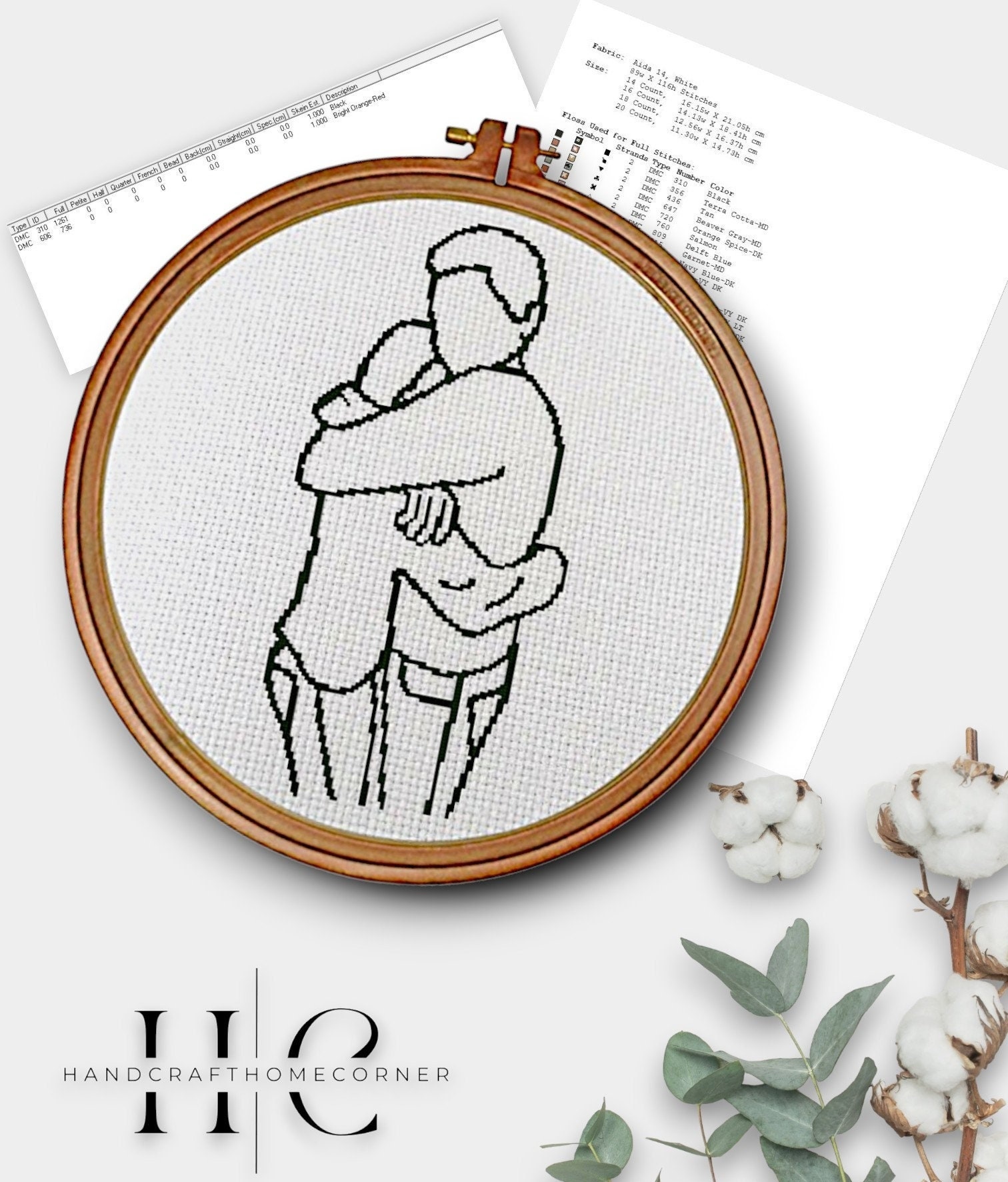 Couple's Tender Hug: Cross Stitch PDF Pattern. Embracing Love. Wrapped ...