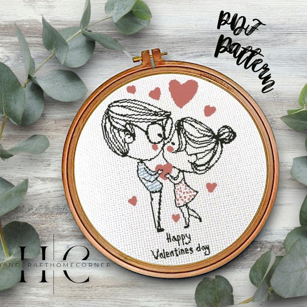 Couple in Love. Cross Stitch PDF Pattern - Passionate Kiss. Celebrating Romance. Loving Couple's Tender Kiss. Couple's Intimate Kiss