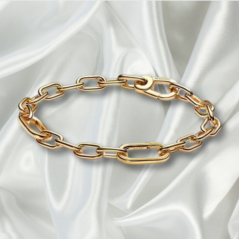 Minimalist Charm Armband, S925 Sterling Silber Pandora ME Bettelarmband, handgemachtes Armband, Geburtstagsgeschenk Gold