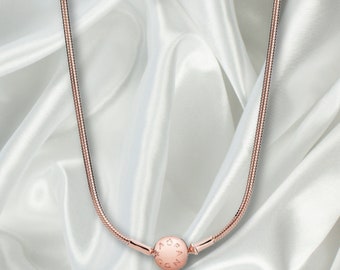 S925 Sterling Zilver Pandora Moments Snake Chain ketting, Pandora Minimalist's Charm Necklace, romantisch cadeau