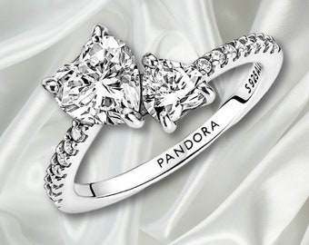 Sterling zilveren Pandora ring-CZ Sterling zilveren ring-Pandora hart Sparkle zilveren ring