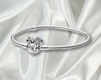 Pandora Charms Sterling zilveren armband-S925 Snake Chain armband met muis Charms-cadeau voor haar