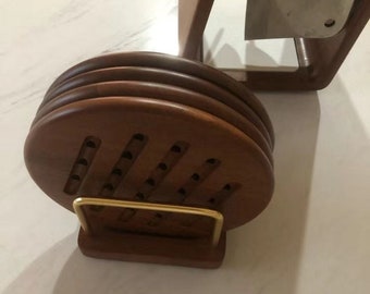 Premium handgemaakte houten onderzetter - Zwart walnoot keuken essentieel