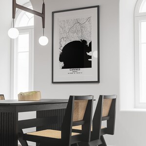 Rocailles Frankreich Karte Wand Kunst - Moderne Schwarz-Weiß-Karte Wandkunst - Minimalistisches Wohndekor - Bordeaux Frankreich Stadt Karte Poster