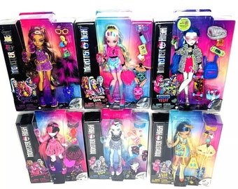 6 monster high dolls g3 clawdeen lagoona ghoulia draculaura frankie cleo - new