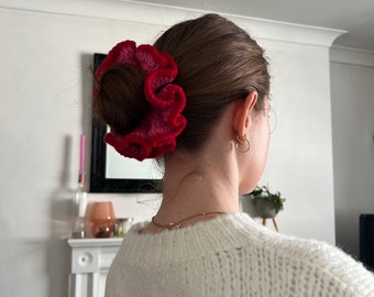 Giant Crochet Scrunchie - Pink and Red