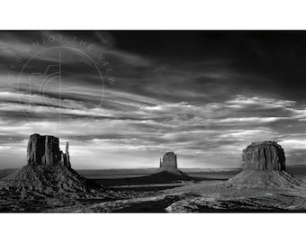 Monument Valley Photo Gifts: Fine Art Black and White Print Navajo Nation Landscape Poster