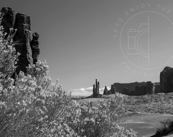 Monument Valley Photo Gifts: Fine Art Black and White Print Navajo Nation Landscape Poster
