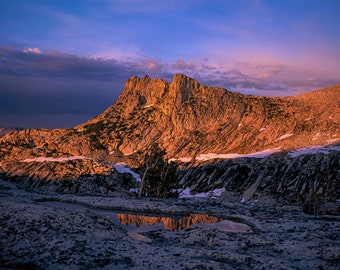 Yosemite Sunset Photo Gifts: Unicorn Peak Alpenglow Reflection, Landscape Wall Art Poster