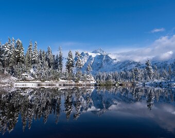 Mt. Shuksan Lake Reflection Photo Gifts: North Cascades National Park Washington Wall Art Poster