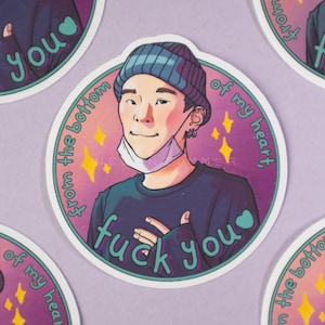 Autocollant Yoongi FCK U - Autocollant SUGA unique