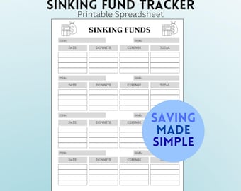 Sinking Fund Spreadsheet: Emergency Budget Tracker (Spreadsheet Template)