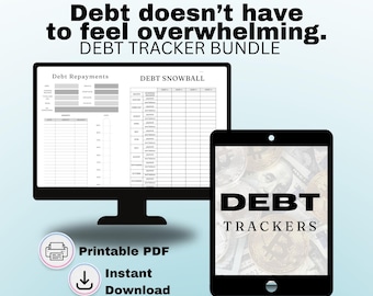 Debt Tracker Bundle Printable | 12 Page Debt & Credit Card Tracking Worksheets PDF