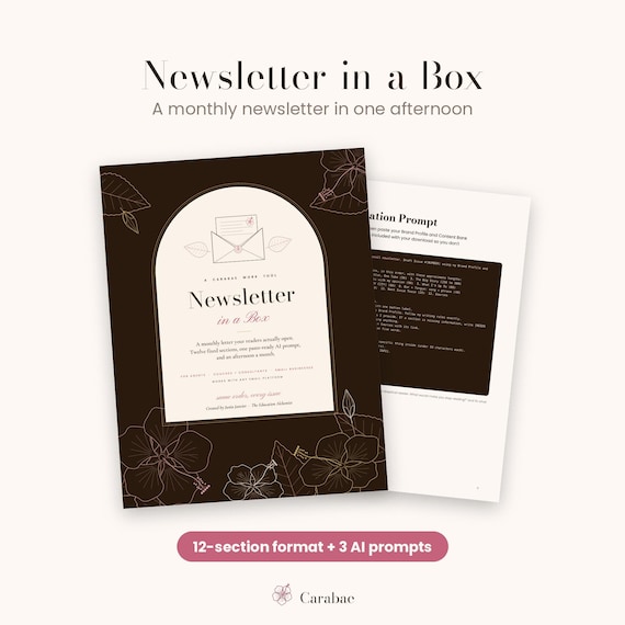 Monthly Newsletter Template Kit from Carabae