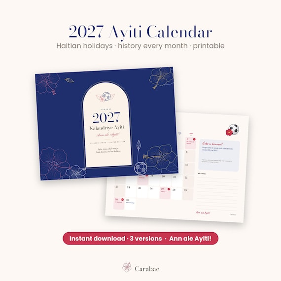 2027 Ayiti Calendar from Carabae