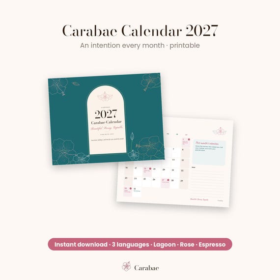 2027 Floral Wall Calendar from Carabae