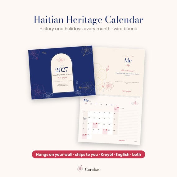 2027 Haitian Heritage Wall Calendar from Carabae