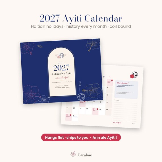 2027 Haitian Wall Calendar from Carabae