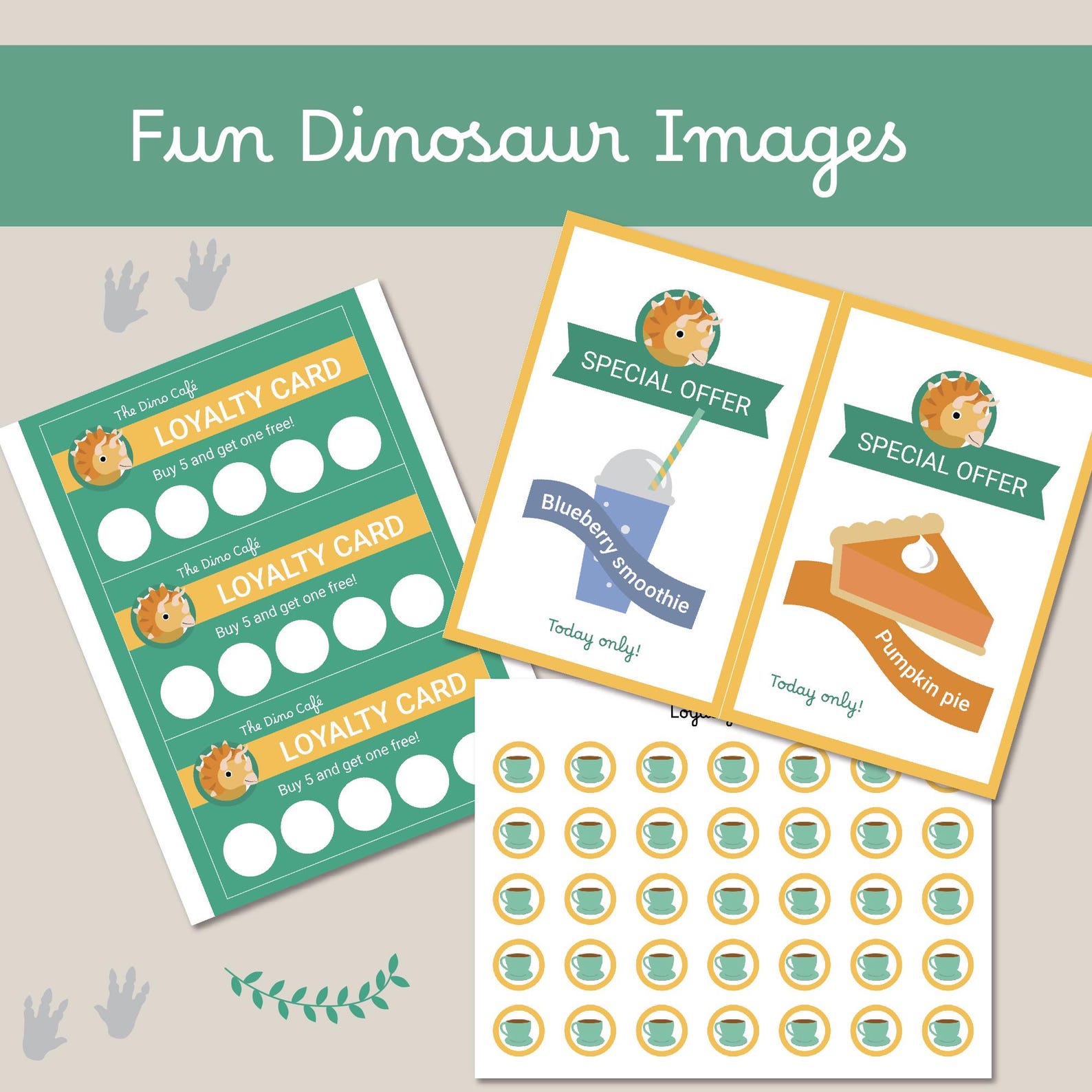 Dino Cafe Pretend Play Kit: Printable Coffee Shop & Dino Bucks (PDF) - Etsy
