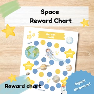 子ども向け宇宙報酬チャート：目標トラッカー（デジタルダウンロード）