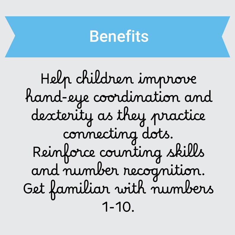 Dot-to-dot Worksheets for Kids, Numbers 1-10, Connect the Dots, 10 ...