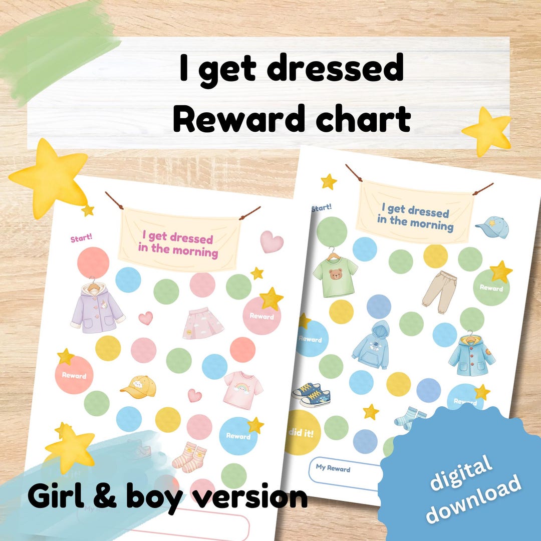 I Get Dressed in the Morning – Printable Reward Chart for Kids ...