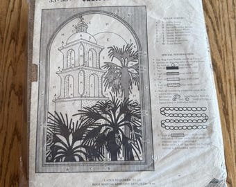 RC Rug Crafters California Mission Stamped Fabric Rug Making Pattern 1978 Tuft