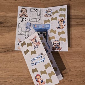 Sfida di gioco con carte pieghevoli / Sfida dei dadi / Sfida dei gratta e vinci / Metodo busta / A6 / Budgeting