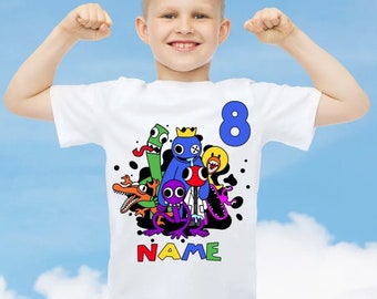 Kids Personalised Rainbow Friends Theme T shirt Various Colour T shirts